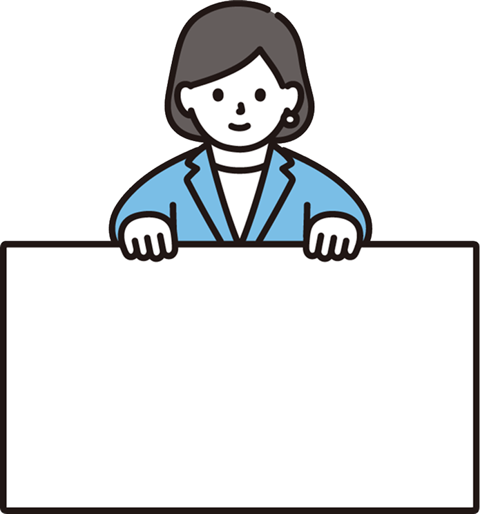 ホワイトボードの女性